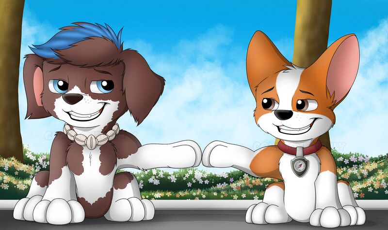 File:Moby and tracker bumped paws by aproject29 dgvtpoq-fullview.jpg